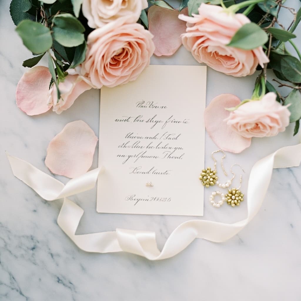 Wedding flat lay
